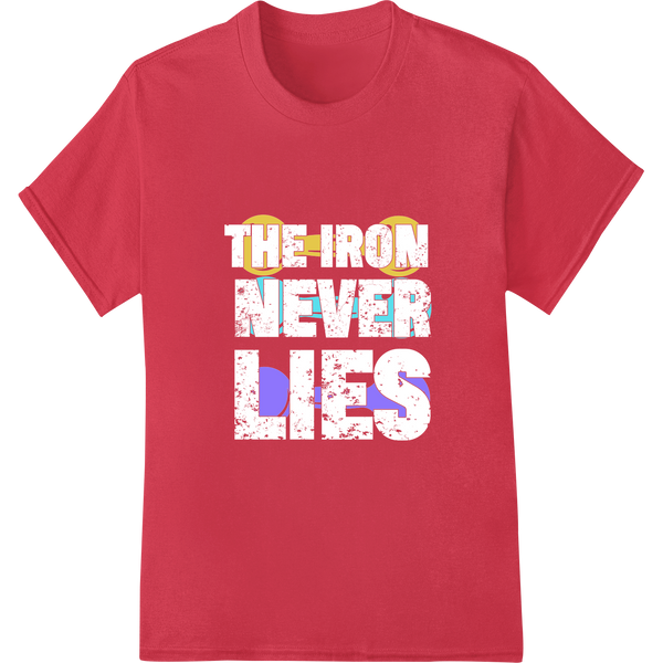 Unleash Your Unbreakable Spirit: 'Never Dies' Gym Print on red shirt - SUPERDTF-DTF Prints-DTF Transfers-Custom DTF Prints