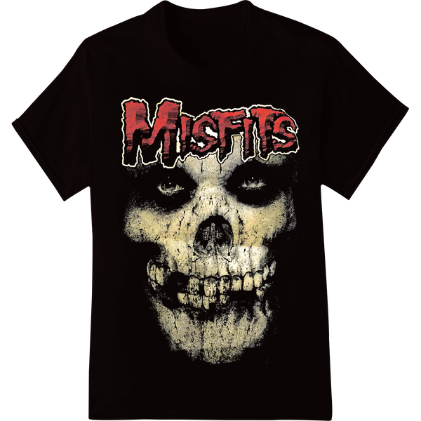 Edgy 'MISFITS' Skull Typography DTF Print Heat Transfer on black shirt - SUPERDTF-DTF Prints-DTF Transfers-Custom DTF Prints