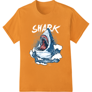 Jaw-Dropping Shark Breach DTF Print Heat Transfer showcasing advanced innovative apparel printing technology