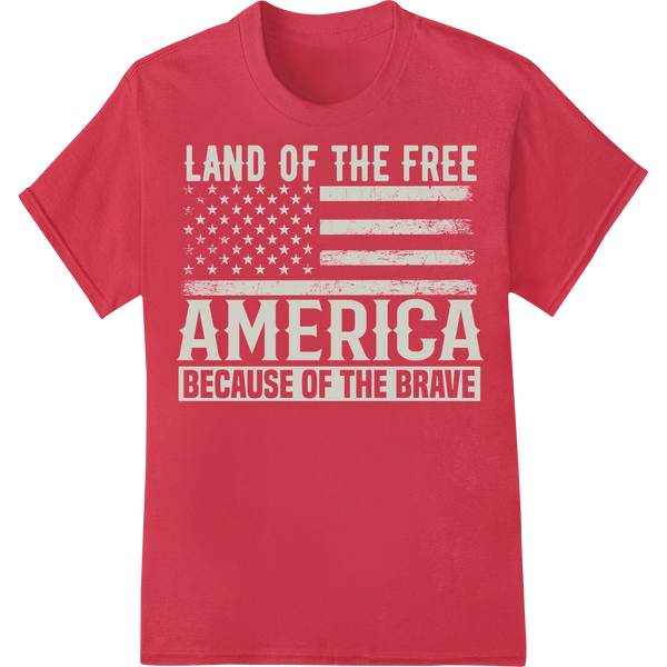 Patriotic Labor Day DTF Print: Land of the Free America on red shirt - SUPERDTF-DTF Prints-DTF Transfers-Custom DTF Prints