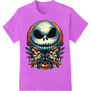 Expert bulk t-shirt printing craftsmanship on Spooky Jack-o'-Lantern Skull Halloween DTF Heat Transfer