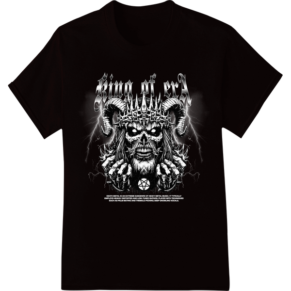 Sinister Demonic Skull Heat Transfer Print by Super DTF on black shirt - SUPERDTF-DTF Prints-DTF Transfers-Custom DTF Prints