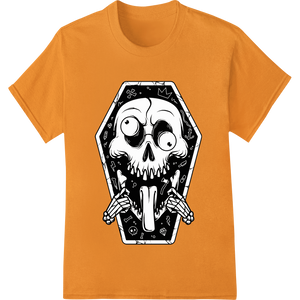 Spooky Skull: Edgy Halloween DTF Heat Transfer Print with custom dtf printer artwork