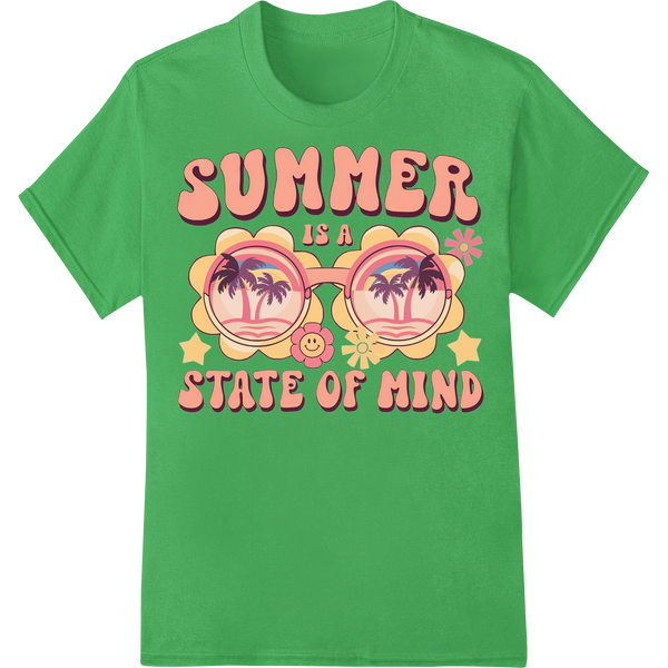 Retro Summer Vibes: DTF Print Heat Transfer | Vintage Design on green shirt - SUPERDTF-DTF Prints-DTF Transfers-Custom DTF Prints