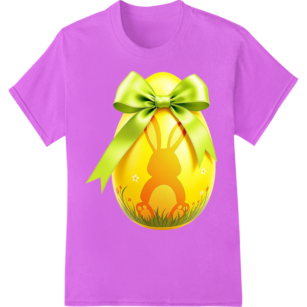 Adorable Easter Egg Bunny DTF Print Heat Transfer on purple shirt - SUPERDTF-DTF Prints-DTF Transfers-Custom DTF Prints