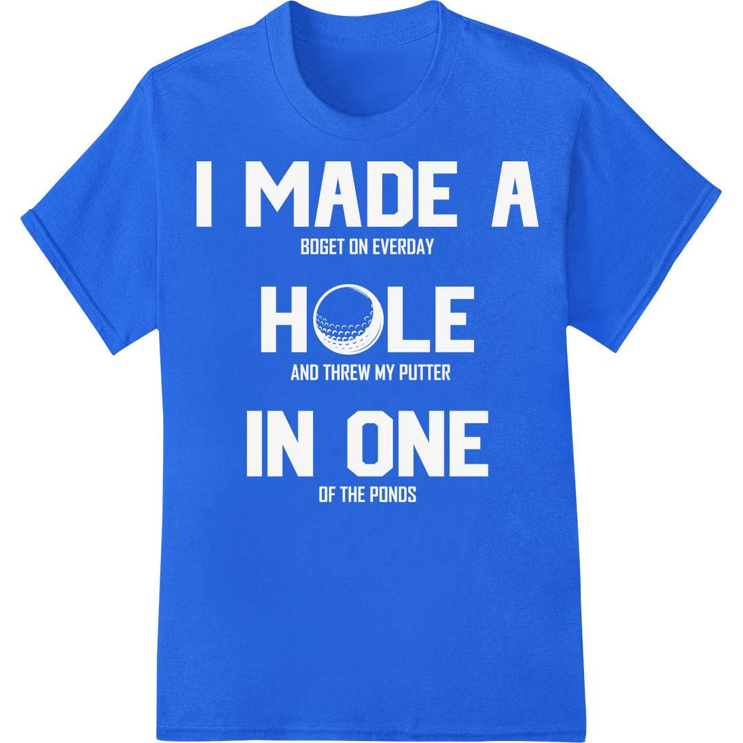 Elevate Your Golf Style with Chic Lattice DTF Print Design on blue shirt - SUPERDTF-DTF Prints-DTF Transfers-Custom DTF Prints