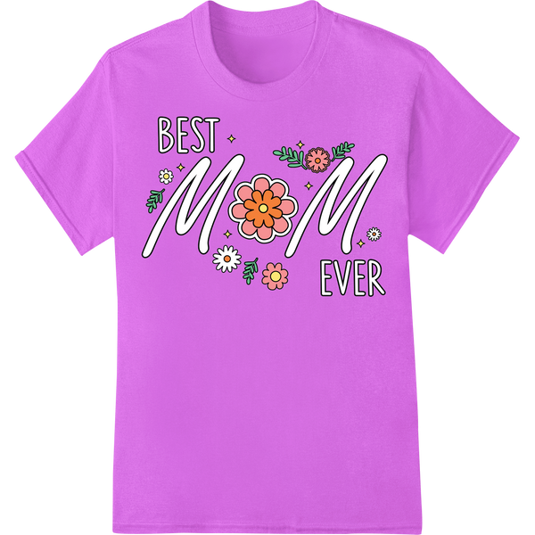 Retro Best Mom Ever DTF Print Heat Transfer | Mother's Day on purple shirt - SUPERDTF-DTF Prints-DTF Transfers-Custom DTF Prints