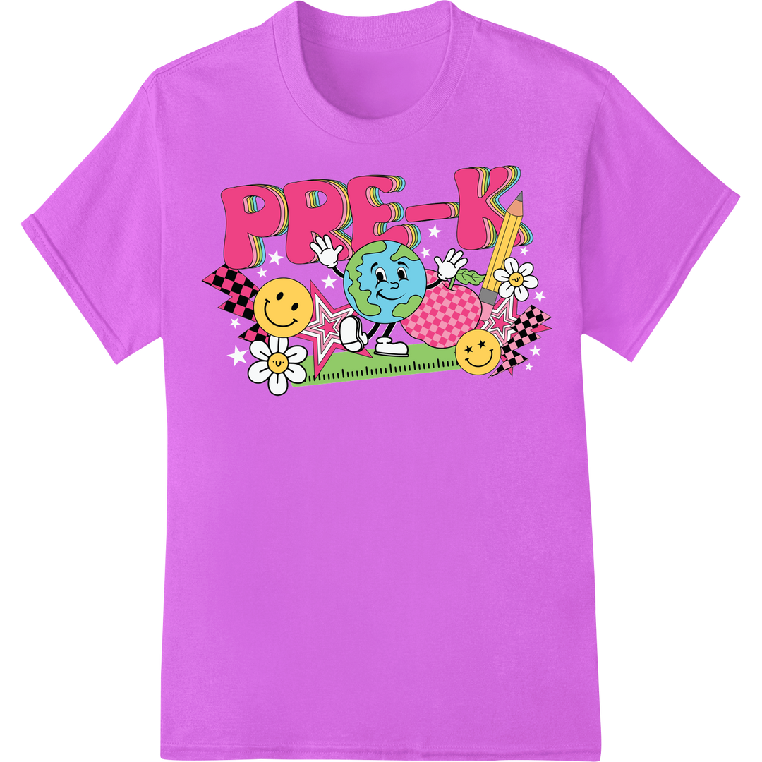 Playful Pre-K Pals: Fun Back-to-School DTF Print Transfer on purple shirt - SUPERDTF-DTF Prints-DTF Transfers-Custom DTF Prints