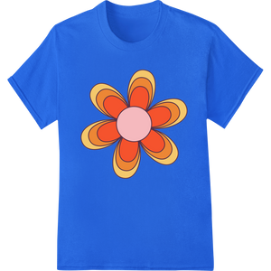 Premium quality bulk t-shirt printing on Retro Flower Power: Bold Vintage Bloom for DTF Transfers