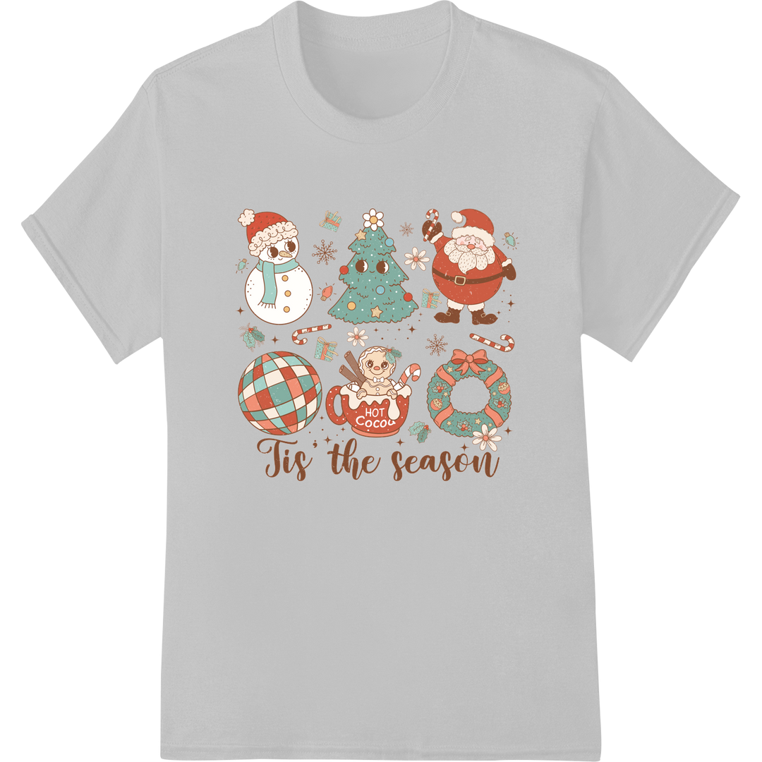 Vintage Christmas Cheer | Retro Holiday DTF Heat Transfer on white shirt - SUPERDTF-DTF Prints-DTF Transfers-Custom DTF Prints