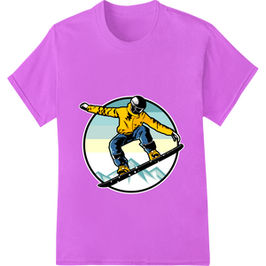 Custom DTF technology design - Shred the Slopes: Dynamic Snowboarding Heat Transfer Print