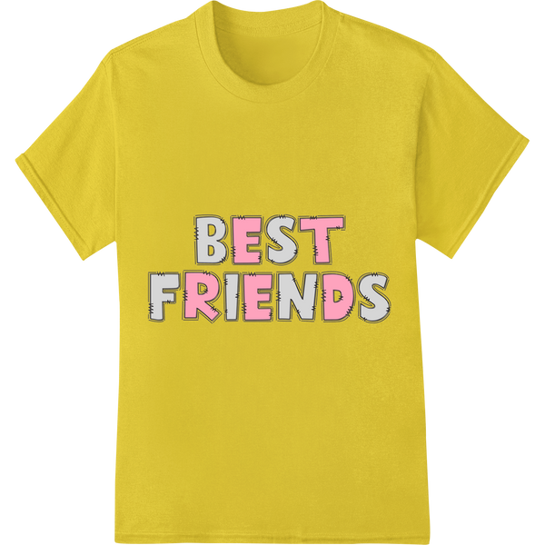 Vibrant 'BEST FRIENDS' DTF Print Heat Transfer | Fun Typography on yellow shirt - SUPERDTF-DTF Prints-DTF Transfers-Custom DTF Prints