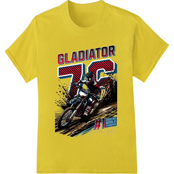 Vibrant custom DTF designs print on Gladiator 76: Motocross Meets American Pride