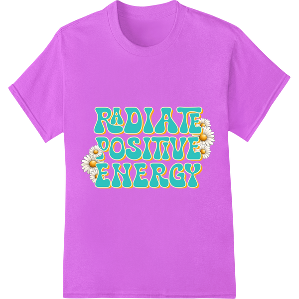 Radiate Positive Energy: Retro Self-Love DTF Print Transfer on purple shirt - SUPERDTF-DTF Prints-DTF Transfers-Custom DTF Prints