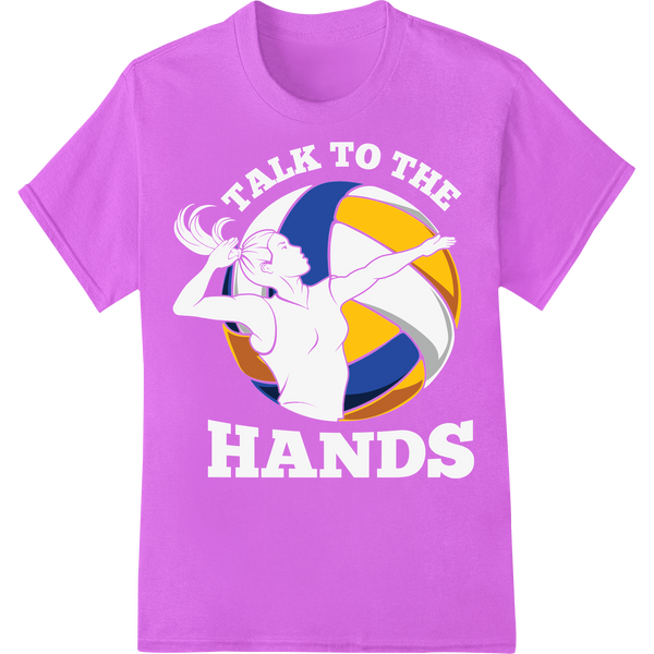 Serve Up Style with Bold Volleyball DTF Print Heat Transfer on purple shirt - SUPERDTF-DTF Prints-DTF Transfers-Custom DTF Prints