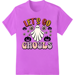 Vibrant garment printing print on Spooky 'Let's Go Ghouls' Halloween Ghost DTF Print Design