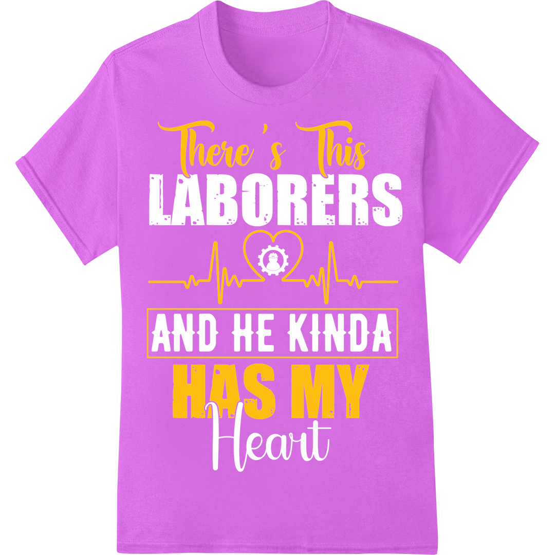 Heartbeat of Labor Day: Clever Typography Heat Transfer on purple shirt - SUPERDTF-DTF Prints-DTF Transfers-Custom DTF Prints