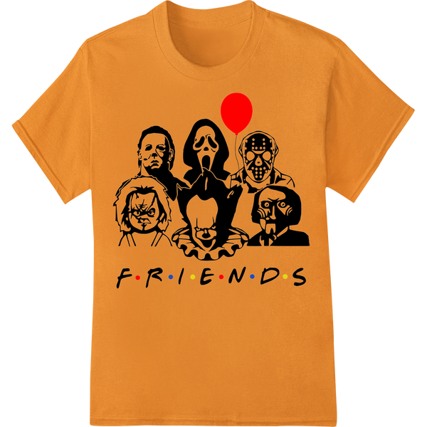 Durable direct to film printing applied to Scary 'FRIENDS' Horror Villains Halloween DTF Print