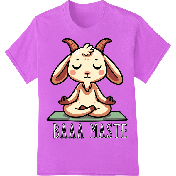 Adorable 'Baaa Maste' Goat Yoga DTF Print Heat Transfer on purple shirt - SUPERDTF-DTF Prints-DTF Transfers-Custom DTF Prints