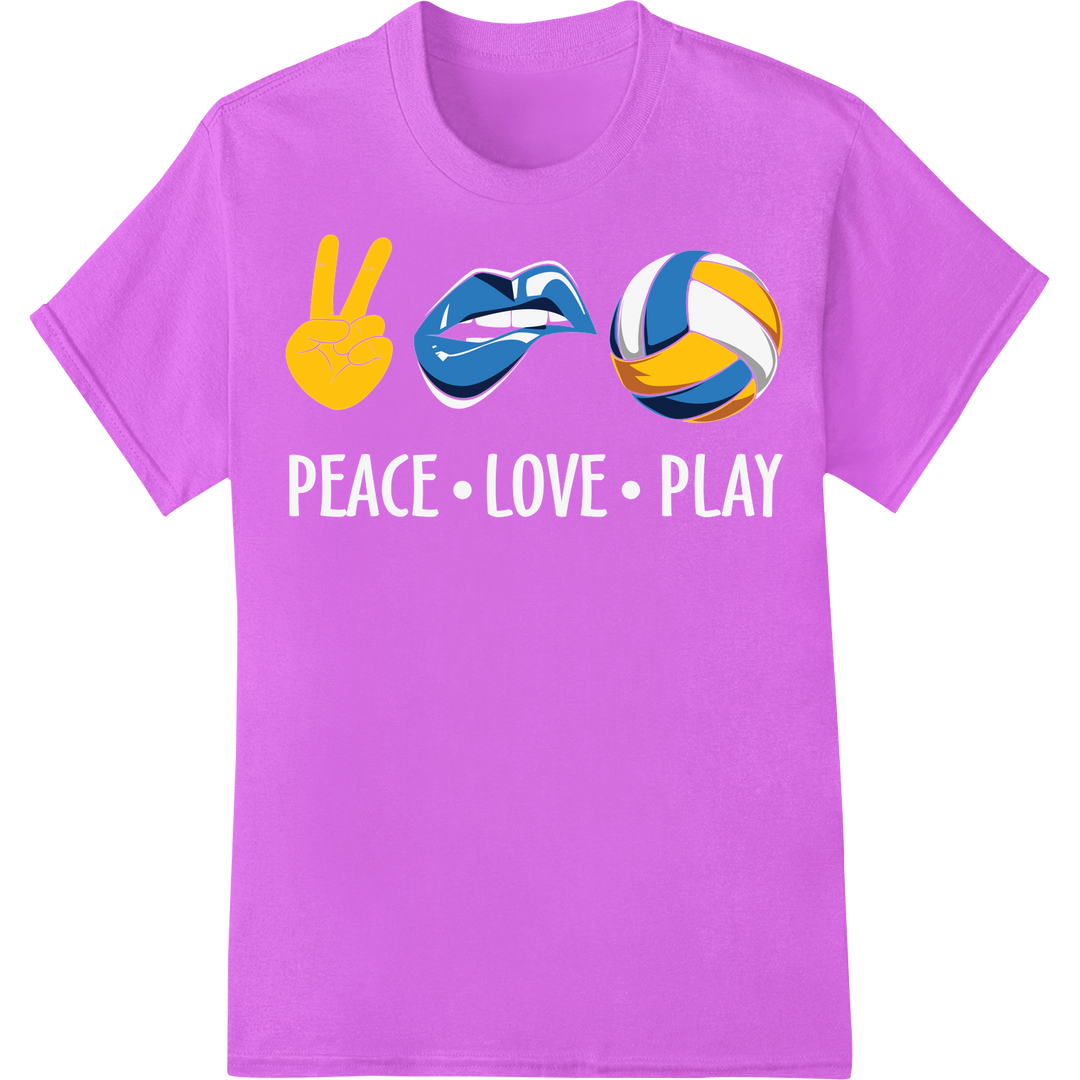 Volleyball Vibes: Energetic DTF Print for Players & Fans on purple shirt - SUPERDTF-DTF Prints-DTF Transfers-Custom DTF Prints