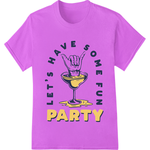 Expert custom print solutions craftsmanship on Let's Party! Fun Martini Shaka Hand DTF Print Heat Transfer