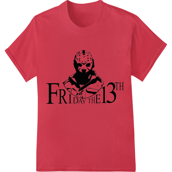 Durable durable print transfers applied to Chilling Friday the 13th Hockey Mask DTF Heat Transfer