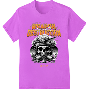 Premium quality customized apparel on WEAPON OF MASS DESTRUCTION: Explosive Skull Gas Mask Print