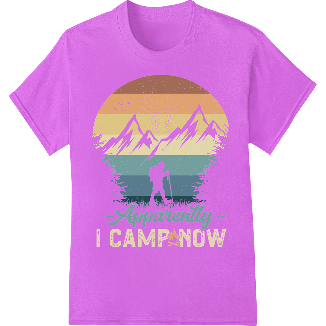 Embrace Adventure: Stunning Outdoor Camping DTF Print on purple shirt - SUPERDTF-DTF Prints-DTF Transfers-Custom DTF Prints