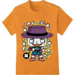 Unique high-quality t-shirt printing for Playful Skull Cartoon Halloween Heat Transfer Design