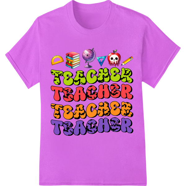 Vibrant Teacher DTF Print Transfer: Inspire & Engage on purple shirt - SUPERDTF-DTF Prints-DTF Transfers-Custom DTF Prints