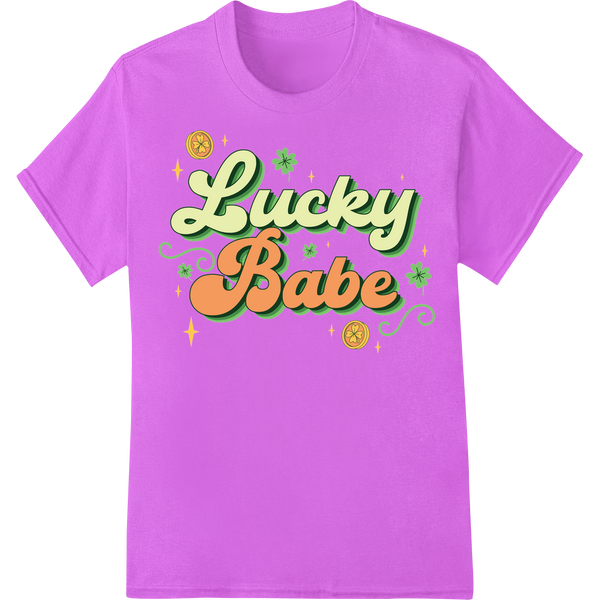 Lucky Babe St. Patrick's Day DTF Print Heat Transfer on purple shirt - SUPERDTF-DTF Prints-DTF Transfers-Custom DTF Prints