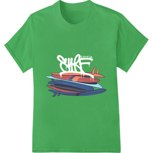 Durable personalized clothing applied to Ride the Wave: Colorful Surfboard Stack DTF Print