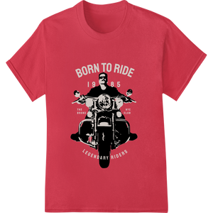 Durable vibrant DTF prints applied to Born to Ride: Minimalist Biker Silhouette | Motorcycle DTF