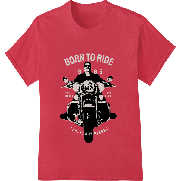 Durable vibrant DTF prints applied to Born to Ride: Minimalist Biker Silhouette | Motorcycle DTF