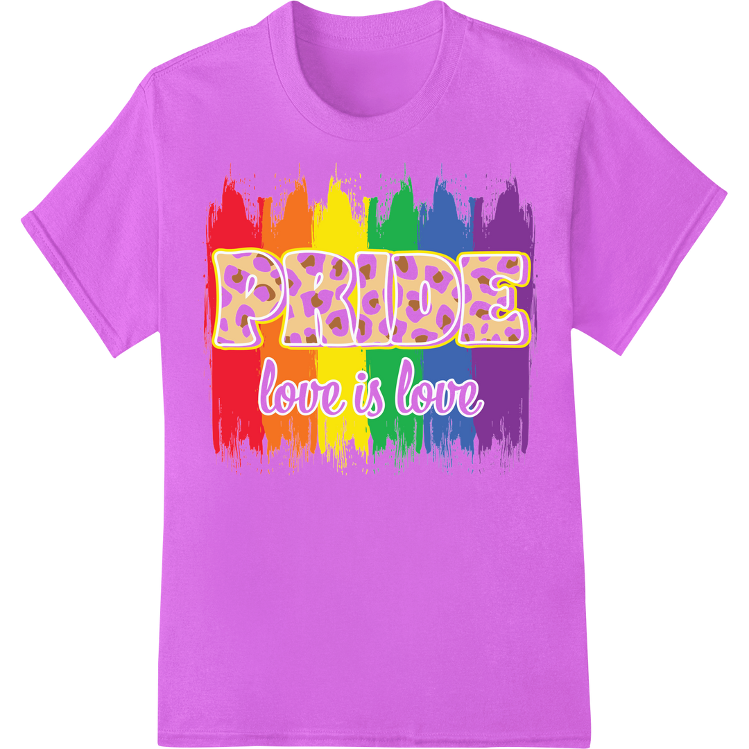 Vibrant 'Love is Love' LGBT Pride Design for DTF Printing on purple shirt - SUPERDTF-DTF Prints-DTF Transfers-Custom DTF Prints