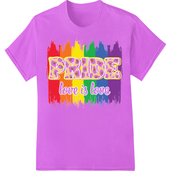 Vibrant 'Love is Love' LGBT Pride Design for DTF Printing on purple shirt - SUPERDTF-DTF Prints-DTF Transfers-Custom DTF Prints