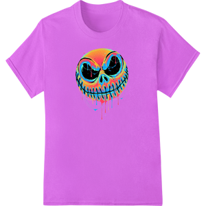 Vibrant Dripping Skull Art DTF Print Heat Transfer featuring professional bulk t-shirt printing