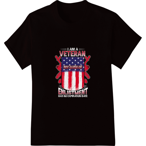 Patriotic Veteran Stars & Stripes | DTF Print Heat Transfer on black shirt - SUPERDTF-DTF Prints-DTF Transfers-Custom DTF Prints