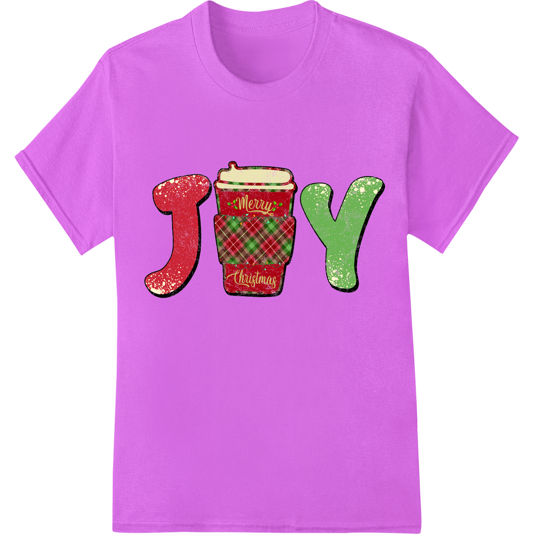 Festive Plaid Christmas Coffee Mug DTF Print Heat Transfer on purple shirt - SUPERDTF-DTF Prints-DTF Transfers-Custom DTF Prints