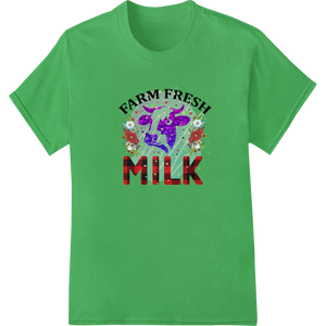 Farm Fresh Milk: Whimsical Purple Cow DTF Print Design made with premium custom garment printing