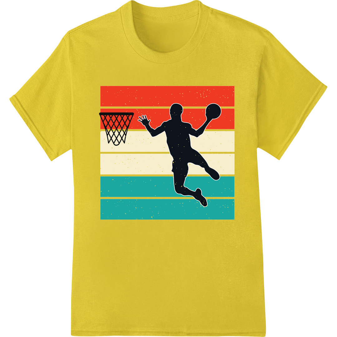 Slam Dunk Style: Bold Basketball DTF Transfer Print on yellow shirt - SUPERDTF-DTF Prints-DTF Transfers-Custom DTF Prints