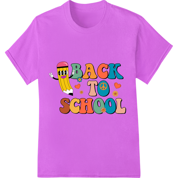 Fun 'Back to School' DTF Print Transfer - Colorful Pencils on purple shirt - SUPERDTF-DTF Prints-DTF Transfers-Custom DTF Prints