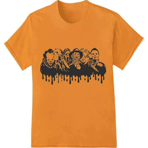 Creepy Clown Silhouettes - Spooky Halloween DTF Print on orange shirt - SUPERDTF-DTF Prints-DTF Transfers-Custom DTF Prints