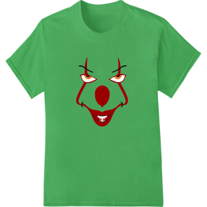 Sinister Evil Clown Face - Halloween Horror DTF Print featuring professional custom print solutions