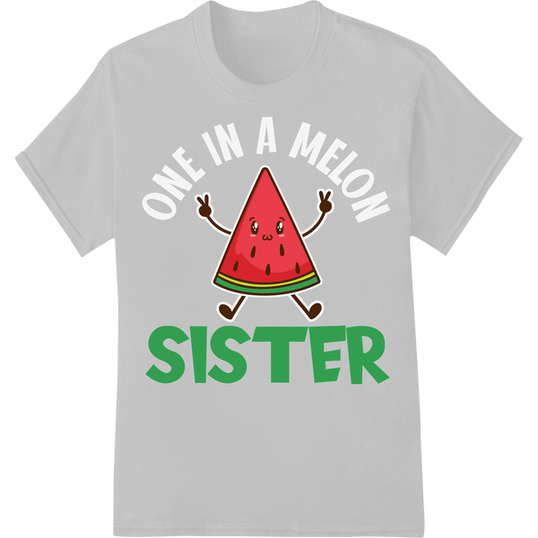 Retro Watermelon 'SISTER' Design - Summer Fun DTF Transfer on white shirt - SUPERDTF-DTF Prints-DTF Transfers-Custom DTF Prints