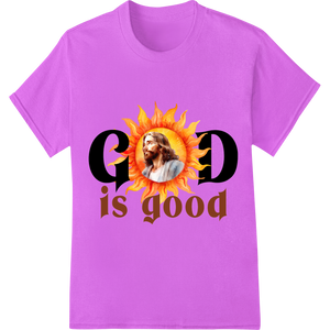 Custom personalized clothing design - Radiant 'God is Good' Inspirational DTF Print Heat Transfer