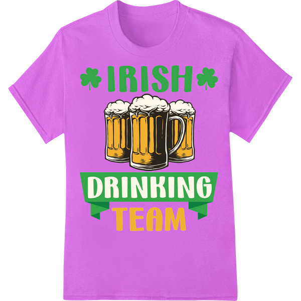 Raise a Pint with the Irish Drinking Team DTF Print Transfer on purple shirt - SUPERDTF-DTF Prints-DTF Transfers-Custom DTF Prints