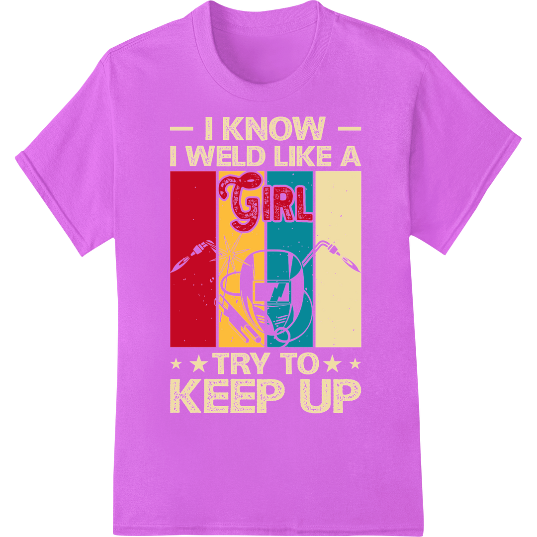 Bold Welder Girl Power DTF Print Heat Transfer | Super DTF on purple shirt - SUPERDTF-DTF Prints-DTF Transfers-Custom DTF Prints