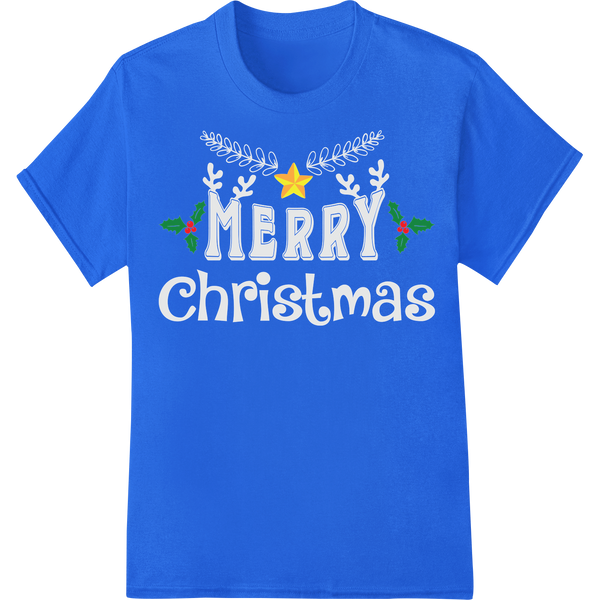 Expert personalized clothing craftsmanship on Festive Merry Christmas DTF Print Heat Transfer Design