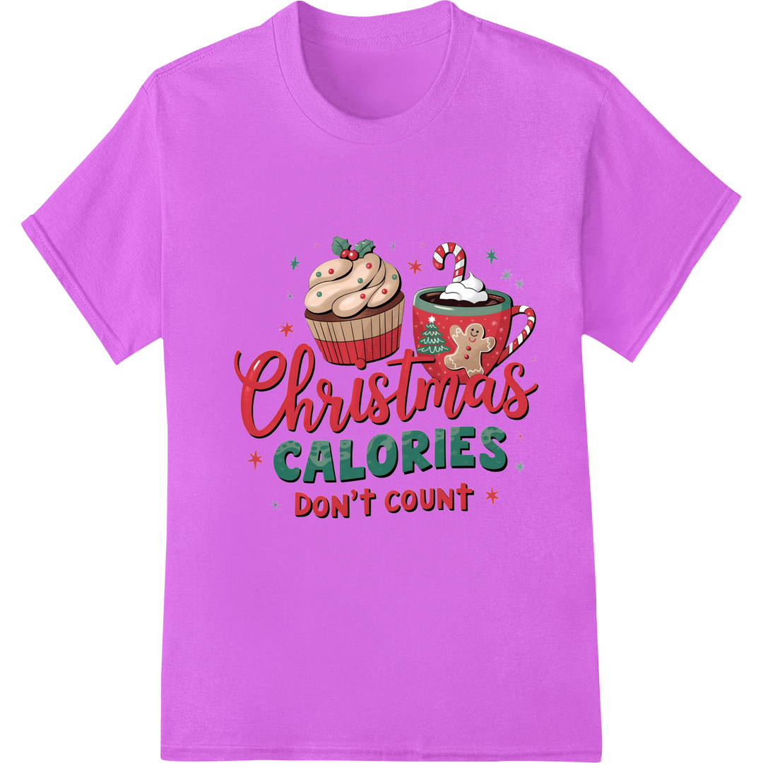 Retro Christmas Treats: Guilt-Free Holiday Indulgence on purple shirt - SUPERDTF-DTF Prints-DTF Transfers-Custom DTF Prints